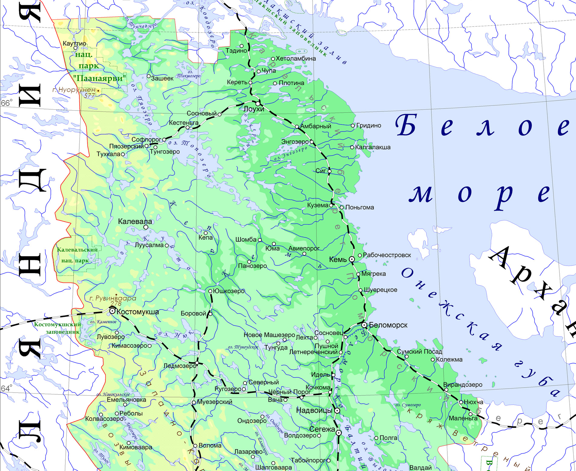 Республика карелия на карте россии с городами показать фото